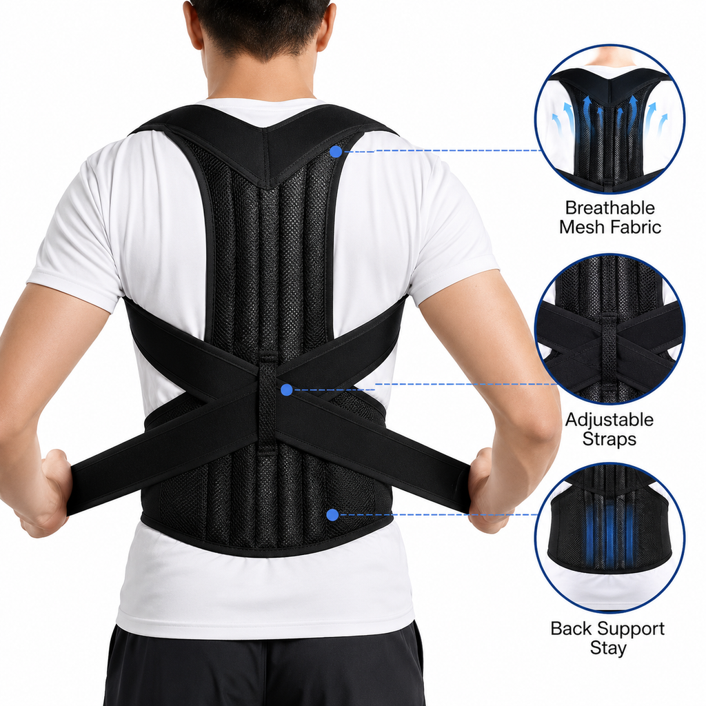 Adjustable Magnetic Posture Corrector Back Brace – Lumbar & Waist Support Belt
