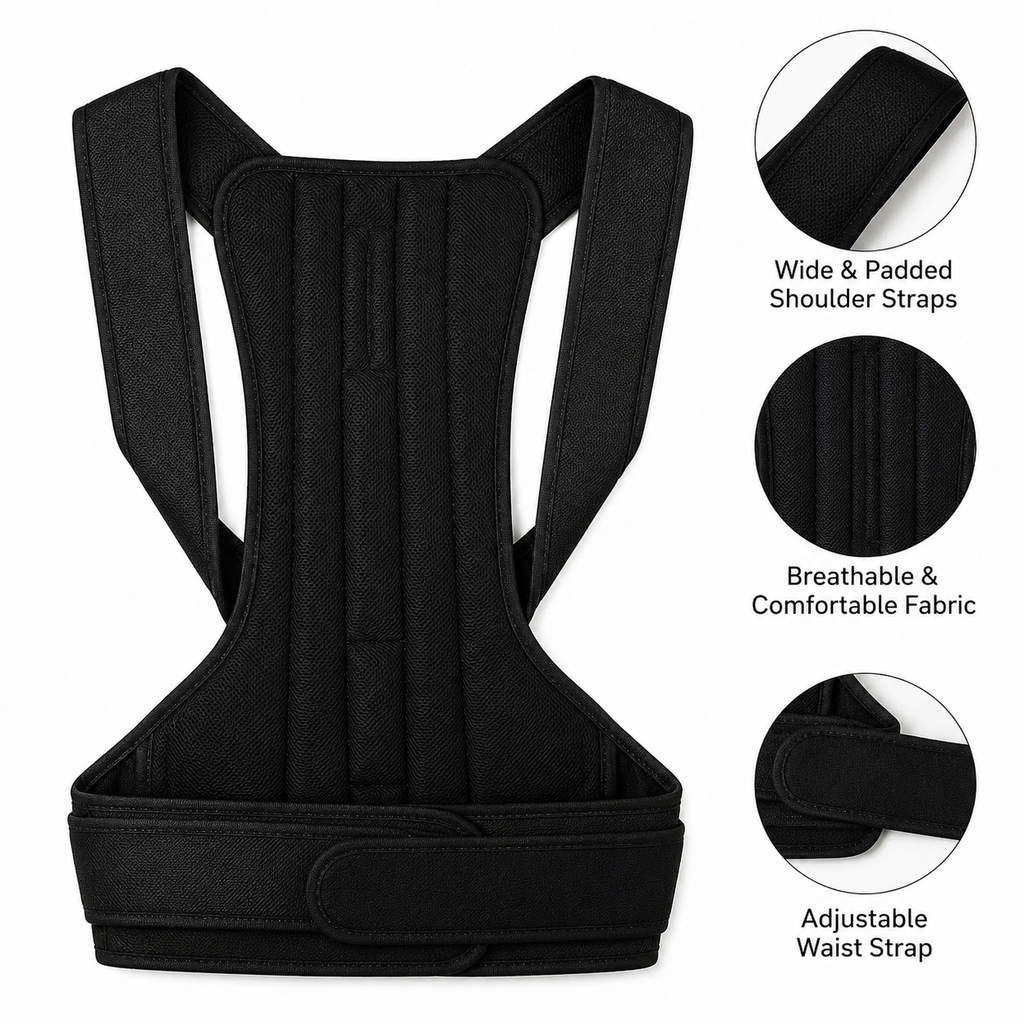 Adjustable Magnetic Posture Corrector Back Brace – Lumbar & Waist Support Belt