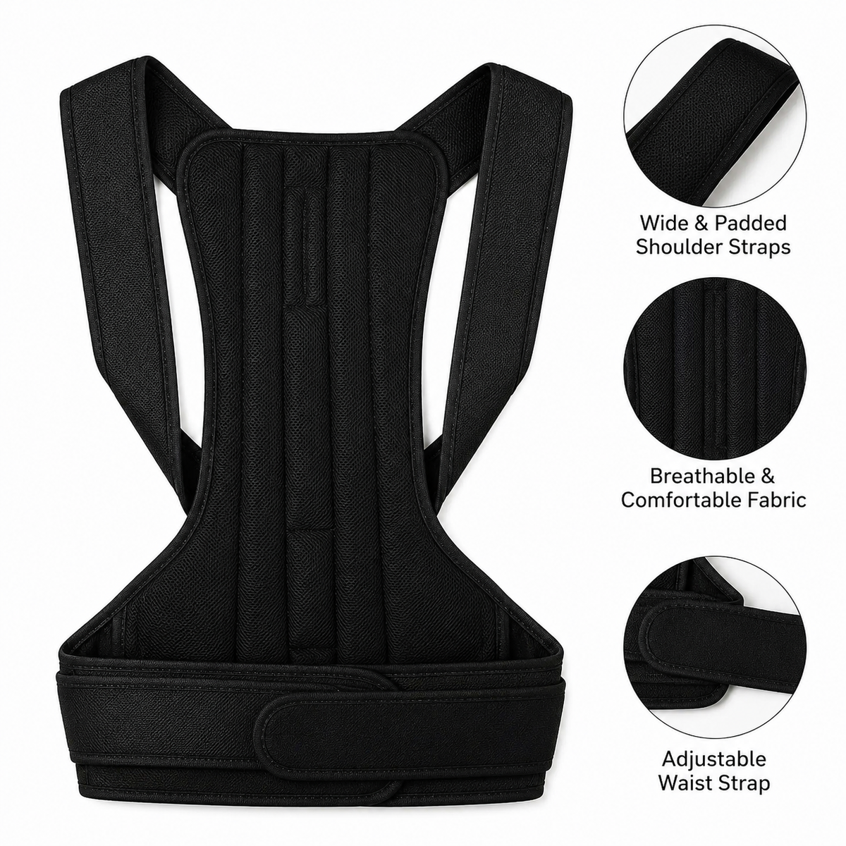 Adjustable Magnetic Posture Corrector Back Brace – Lumbar & Waist Support Belt