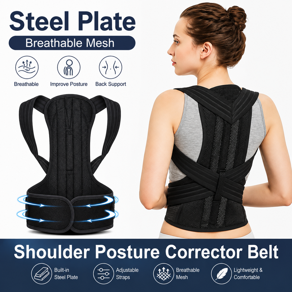 Adjustable Magnetic Posture Corrector Back Brace – Lumbar & Waist Support Belt