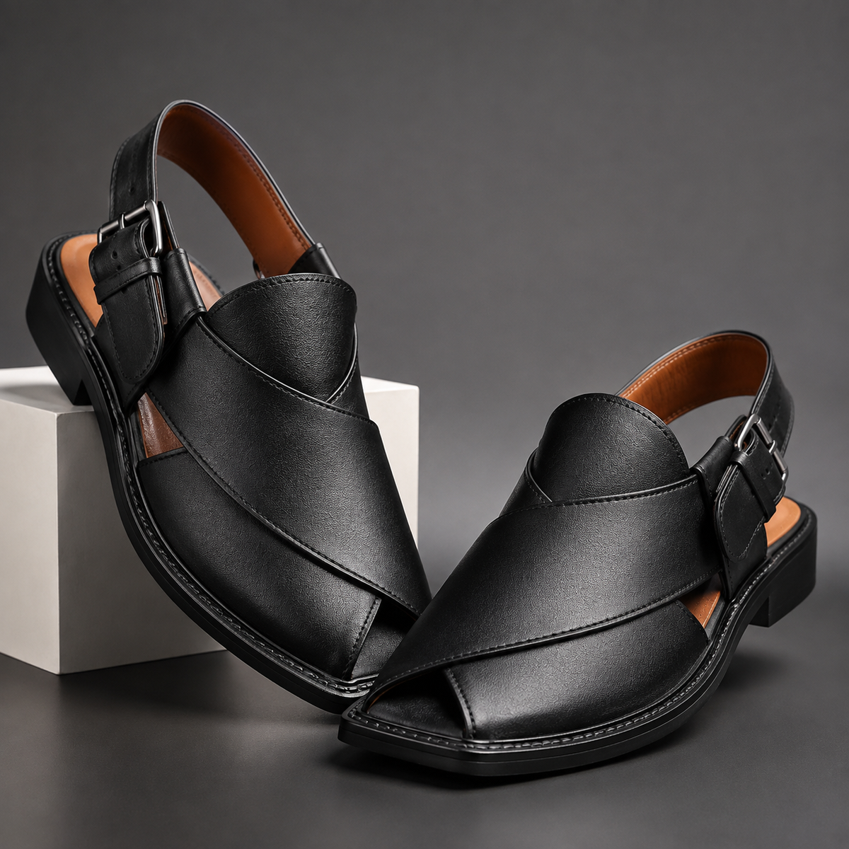 Black Premium Khari Shoes