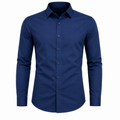 Classic Navy Blue Slim-Fit Shirt