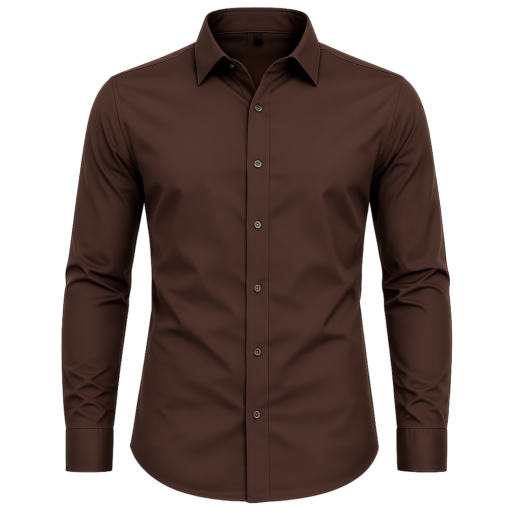 Brown Slim-Fit Shirt