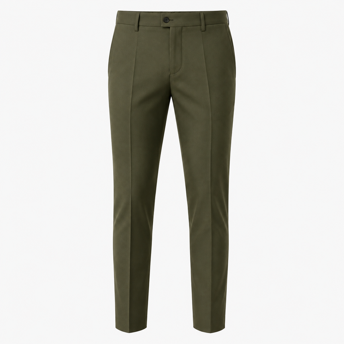 Premium Olive Green Slim-Fit Trousers
